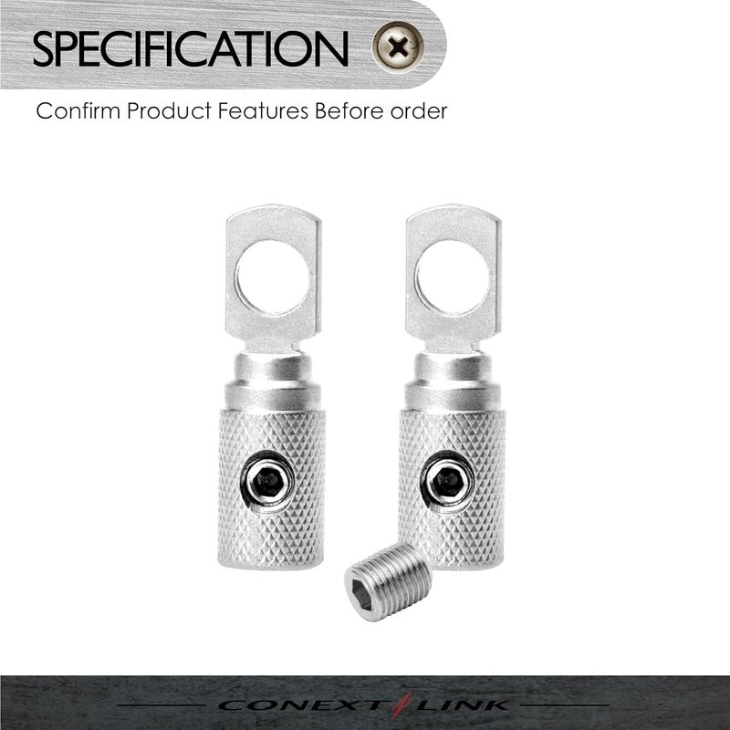 Conext Link RT8N-2 Set Screw Ring Terminal 2 Pack (8 Gauge, Nickel) - Image 4